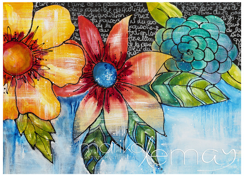 Fleurs-divines 2-canevas-16x20-acrylique