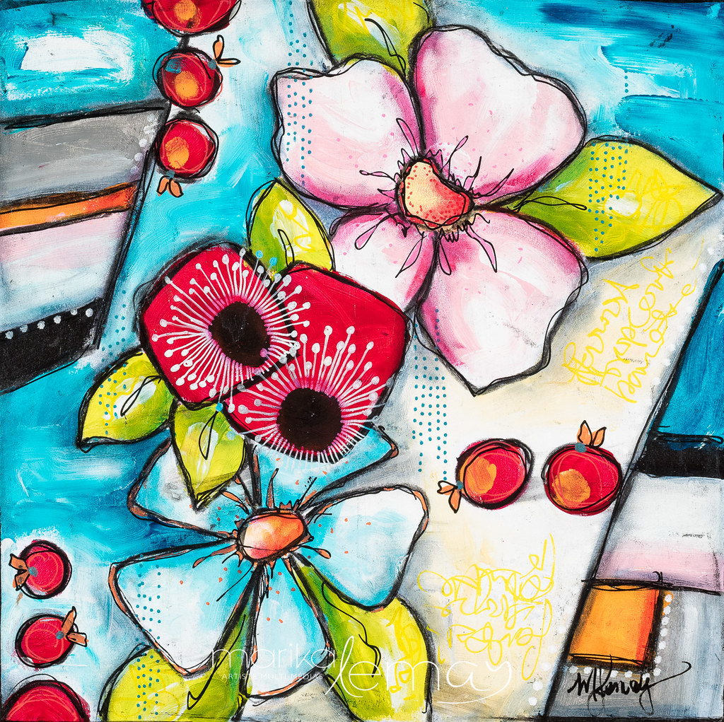 Floraison-10x10-techniques-mixtes-sur-bois