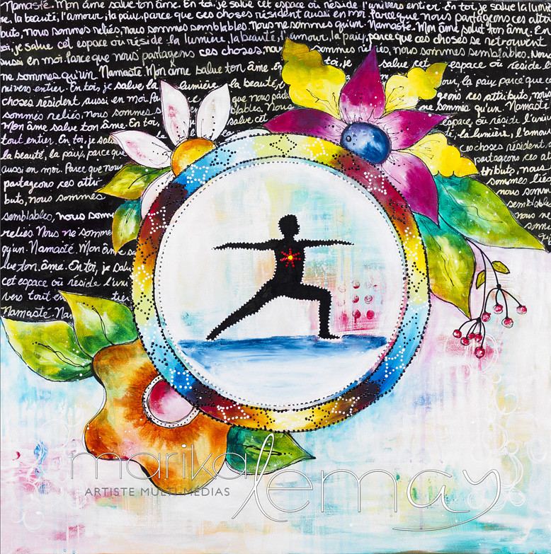 2014-le-guerrier-30x30-acrylique-peinture-dimensionnelle