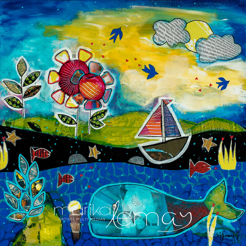 Monde enchanté-12x12-techniques-mixtes-sur-panneau-de-bois