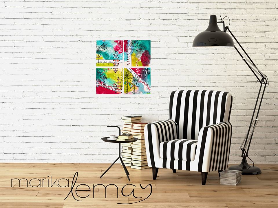 La vie la joie l'amour 1-6x6-sur-toile